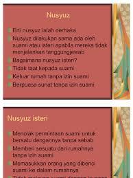 Hak suami terhadap isterinya adalahisteri tidak menghalangi permintaan suaminya sekalipun semasa berada di atas punggung unta , tidak berpuasa walaupun sehari kecuali dengan izinnya, kecuali puasa wajib. Fiqhmunakahat 3