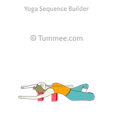 Supine Easy Pose On Blocks Yoga Supta Sukhasana On Blocks Yoga Sequences Benefits Variations And Sanskrit Pronunciation Tummee Com