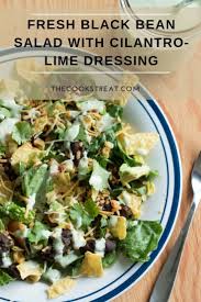 Black Bean Taco Salad With Lime Vinaigrette Fresh Mexican Taco Salad With Cilantro Lime Dressing Recipe Cilantro Lime Dressing Lime Dressing Salad