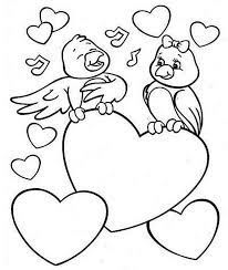 Printable coloring and activity pages are one way to keep the kids happy (or at least occupie. Two Cute Birds On Valentine S Day Coloring Page Download Print Online Coloring Pages For Free Color Nimbus