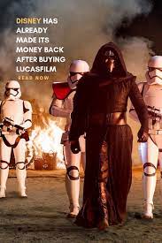 Disney Has Already Made Its Money Back After Buying Lucasfilm Star Wars Villains Star Wars Vii Star Wars Episode Vii