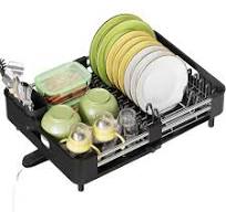 Dish Drying Rack, Kingrack Extendable Dish Rack for Kitchen Counter,  Foldable Stainless Steel Space-Saving Dish Drainer