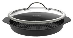 Solsource Ceramic 125 Cast Aluminum Grill Pan With Lid You Can Find More Details By Visiting The Image Link Note It I Best Grill Pan Grill Pan Solar Cooking
