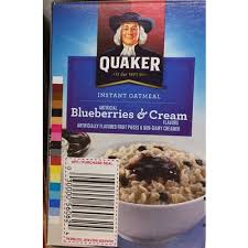 Compare labels and choose the lowest sodium brand. Calories In Instant Oatmeal Blueberries Cream From Quaker