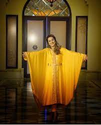 نجمة الفن الشعبي الداودية بالقفطان مغربي بالصور fashion academic dress saree