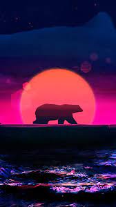 Cars , space , league of legends , black. Bear Neon Arctic Sunset 4k Wallpaper 65