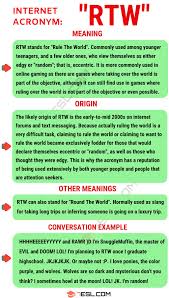 Rtw Meaning What Does Rtw Stand For With Useful Conversations 7 E S L Other Ways To Say Text Abbreviations Meant To Be