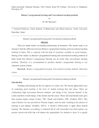Pdf Skinner S Programmed Learning And Conventional Teaching Methods