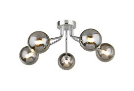 Our flush ceiling lights are ideal for rooms with low ceilings. Nlcb Kugel 5 Light Semi Flush Smoked Glass Nottingham Lighting Centre
