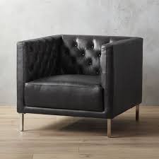 Shop Savile Leather Chair We Edged Up The Classic Chesterfield Silhouette With Buttery B Leather Dining Room Chairs Leather Chair Contemporary Dining Chairs