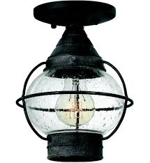 The solid brass construction and clear seedy glass add vintage appeal. Hinkley Lighting Cape Cod 7 Outdoor Flush Mount Lamps Com