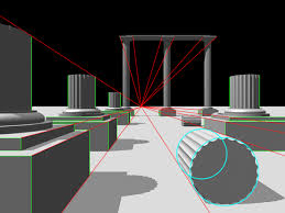 In either a first or third angle projection and show each side of a design without perspective, ie a 2d drawing of a 3d object. Perspective Drawing