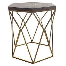 Chester End Table Gold Metal Hexagon Threshold Target Table Cool Style Great Price Metal Accent Table Geometric Side Table End Tables