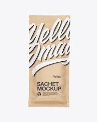 Download Kraft Sachet Mockup In Sachet Mockups On Yellow Images Object Mockups PSD Mockup Templates