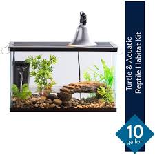 Aqua Culture 10 Gallon Turtle Aquatic Reptile Habitat Starter Kit Walmart Com In 2020 Reptile Habitat Terrariums Kits Habitats