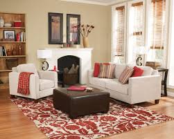 Love The Colors White Red Brown Tan The Rug Warm And Inviting Living Room Grey Living Room Red Living Room Inspiration