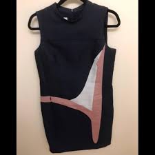 Akris Punto Navy Pink White Coastal Chart Mid Length Work Office Dress Size 8 M 94 Off Retail