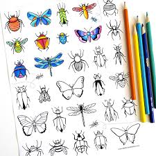 | top insect mandala coloring pages. Bugs Butterflies Coloring Page Dabbles Babbles