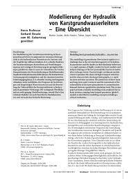 Pdf Modellierung Der Hydraulik Von Karstgrundwasserleitern Eine Ubersicht Herrn Professor Gerhard Einsele Zum 80 Geburtstag Gewidmet