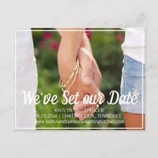 We Ve Set Our Date Wedding Save The Date Photo Announcement Postcard Zazzle Com Wedding Saving Wedding Save The Dates Save The Date Photos
