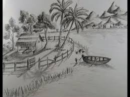 Me And My Wife Gopi And Nandhini Do Drawings And Art Works In Our Free Time We Learn These Th Landscape Pencil Drawings Pencil Sketch Tutorial Nature Sketch