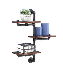 If you want to utilize your wall efficiently, keep your daily items display your style with this set of true floating shelves. Danya B 3 Tier Vertical Floating Staggered Industrial Rustic Pipe Shelves Wall Mount Buy Online In Angola At Angola Desertcart Com Productid 90595452
