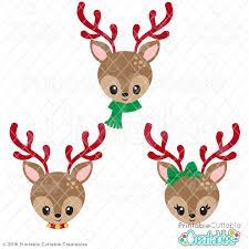 Download Christmas Reindeer Face Svg Files Cut Files For Silhouette Cricut