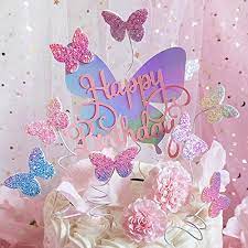 La decoracion para un cumpleaños de mariposa es ideal para niñas, sin importar cual sea la edad, pues aunque parece mas apropiada para niñas pequeñas, también lo es para adolescentes, ya que las fiestas de quince años decoradas con este tema son muy emotivas, ya que al igual que una oruga deja el capullo para convertirse en mariposa, la niña. Juego De 11 Adornos Para Tartas Con Mariposas Para Fiestas De Cumpleanos O Baby Shower Amazon Com Grocery Gourmet Food