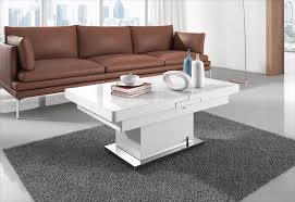 Table Design 138 175 Cm Extensible Et Relevable Coloris Blanc Laque Avec Plateau En Verre Trempe Table Basse Relevable Extensible Table A Manger Laque Blanc Table Design