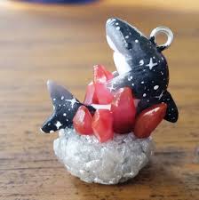 A While Ago I Had A Custom Order For A Crystal Galaxy Shark Figurine But As A Charm I Think I M Going To Make Some Similar One Figurines Crystals How To