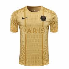 Psg jersey custom home soccer jersey 2021/22. 20 21 Psg Gold Pre Match Training Jersey Cheap Soccer Jerseys Shop Jerseygoal Co