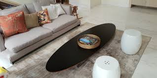 Fritz coffee table below has minimalistic modern shape with black lacquered top supported on the steel legs. Original Eames Surfboard Elliptical Coffee Table Furniture Home Living Furniture Tables Sets On Carousell
