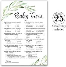 Men talk more than women. Buy Greenery Baby Shower Game Baby Trivia Games Pack Of 25 Fun Baby Facts Games Floral Green Olive Branch Trivia Baby Shower Activity Greenery Rustic Gender Neutral Baby Shower