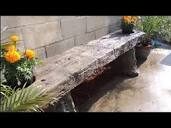 como hacer una banca de cemento imitación madera - YouTube