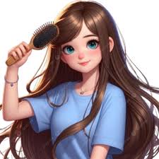 Uzun Saçlı Anime Kızı şeffaf Bir Arka Planda Onu Fırçalıyor, Uzun Saçlı  Anime Kızı Saçını Fırçalıyor, Uzun Saçlı Anime Kızı şeffaf Bir Arka Planda  Saçlarını Fırçalıyor, Uzun Saç PNG Resim Şeffaf ve