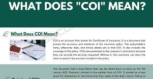 But in the real world, there's no set definition which people follow. Coi Meaning What Does Coi Stand For 7esl
