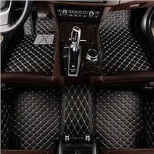 Luxurious Grid Pattern Pu Leather Carpet Custom Fit Car Floor Mats Liners Custom Car Floor Mats Car Floor Mats Fit Car