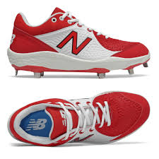 Baseball turf shoes top brands at great prices baseballsavings com. New Balance Red White Metal Baseball Cleats 3000v5 Low Men S Baseball Cleat Ebay