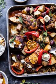 Best Easy Greek Sheet Pan Chicken Souvlaki And Potatoes Half Baked Harvest Recipe Sheet Pan Recipes Sheet Pan Meals Chicken Recipes