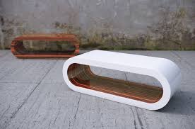 Large Oval Coffee Table In White High Gloss And Zebrano Gloss From Zespoke Can Also Be Used As A Tv Stand Oval Coffee Tables Design House Design