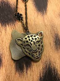 Brass Cheetah Necklace Etsy Necklace Necklace Etsy Pendant