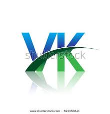 Initial Letter Vk Logotype Company Name Colored Blue And Green Swoosh Design Vector Logo For Business And Company Ident Initial Letters Company Names Initials