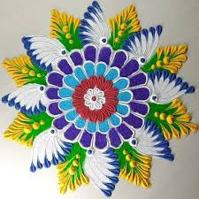 Multi Petals Rangoli Easy Colorful Rangoli Designs Rangoli Designs Rangoli Designs Flower