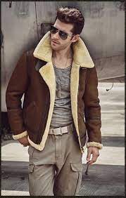 Men S Shearling Leather Jacket Dark Brown B3 Jacket Original Flying Jacket Men S Fur Coat Aviation Leathercraft Mens Shearling Jacket Jackets Sheepskin Jacket