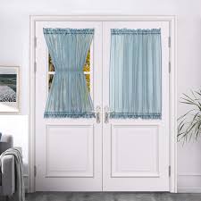 French door design images by masering. Buy Miulee 2 Panels Light Flitering French Door Curtain Window Treatment Curtains For Privacy Half Curtains With Tieback 54 W X 40 L Dusty Blue Online In Turkey B08k7bgtvj