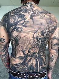 Black And Grey Back Tattoos For Females Incredible Black Grey Realistic Fantasy Full Back Piece By Quang Pham Greek Tattoos Back Tattoos For Guys Sleeve Tattoos For Women