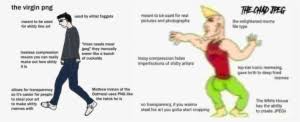 Maybe you would like to learn more about one of these? The Ghad Tpeg Meant To Be Used For Real Pictures And Virgin Chad Meme Template Transparent Png 680x277 Free Download On Nicepng