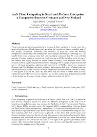 Pdf Saas Cloud Computing In Small And Medium Enterprises A Comparison Between Germany And New Zealand