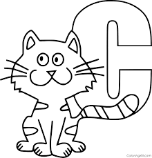 I loved designing each and every of these 20 halloween coloring pages for kids, from the incy wincy cute spider to the cat on a broom. Letter C Behind A Cat Coloring Page Coloringall