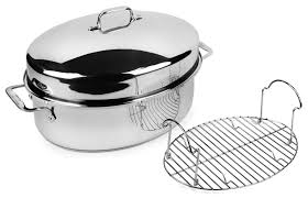 All Clad Oval Roaster With Cover Rack Stainless Steel Roasting Pan Cutlery And More Roaster Roasting Pan Cutlery And More